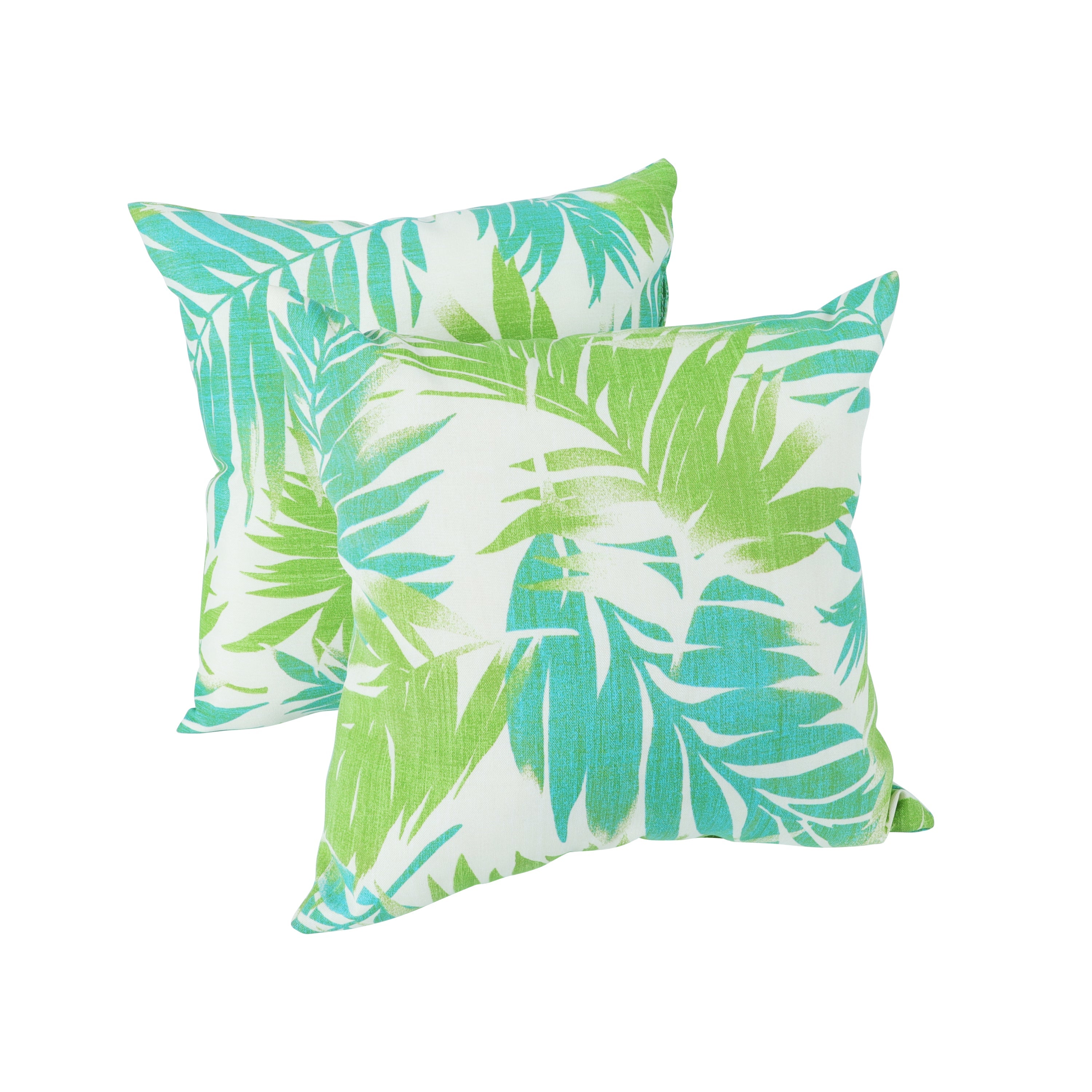 2 Pack Outdoor Throw Pillows - Green Tropical