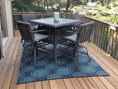 Molly Navy &amp; Aqua Outdoor Mat