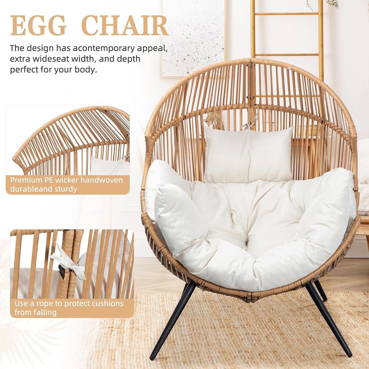 Cozy Outdoor Wicker Egg Chair