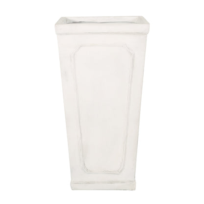 Tall Outdoor MGO Planter with Antique White Finish