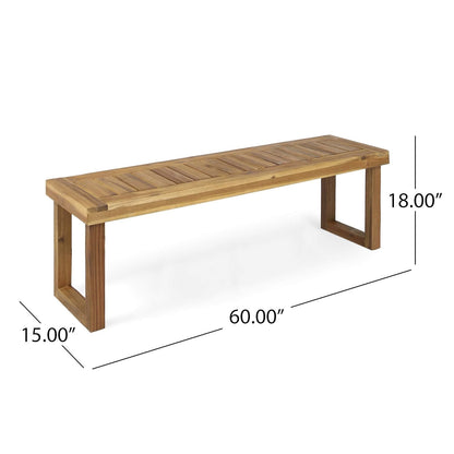 3 Piece Outdoor Acacia Wood Dining Set - Sandblast Natural Finish