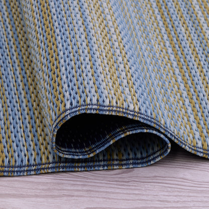 Cancun Shadow -  Reversible Blue Outdoor Rug