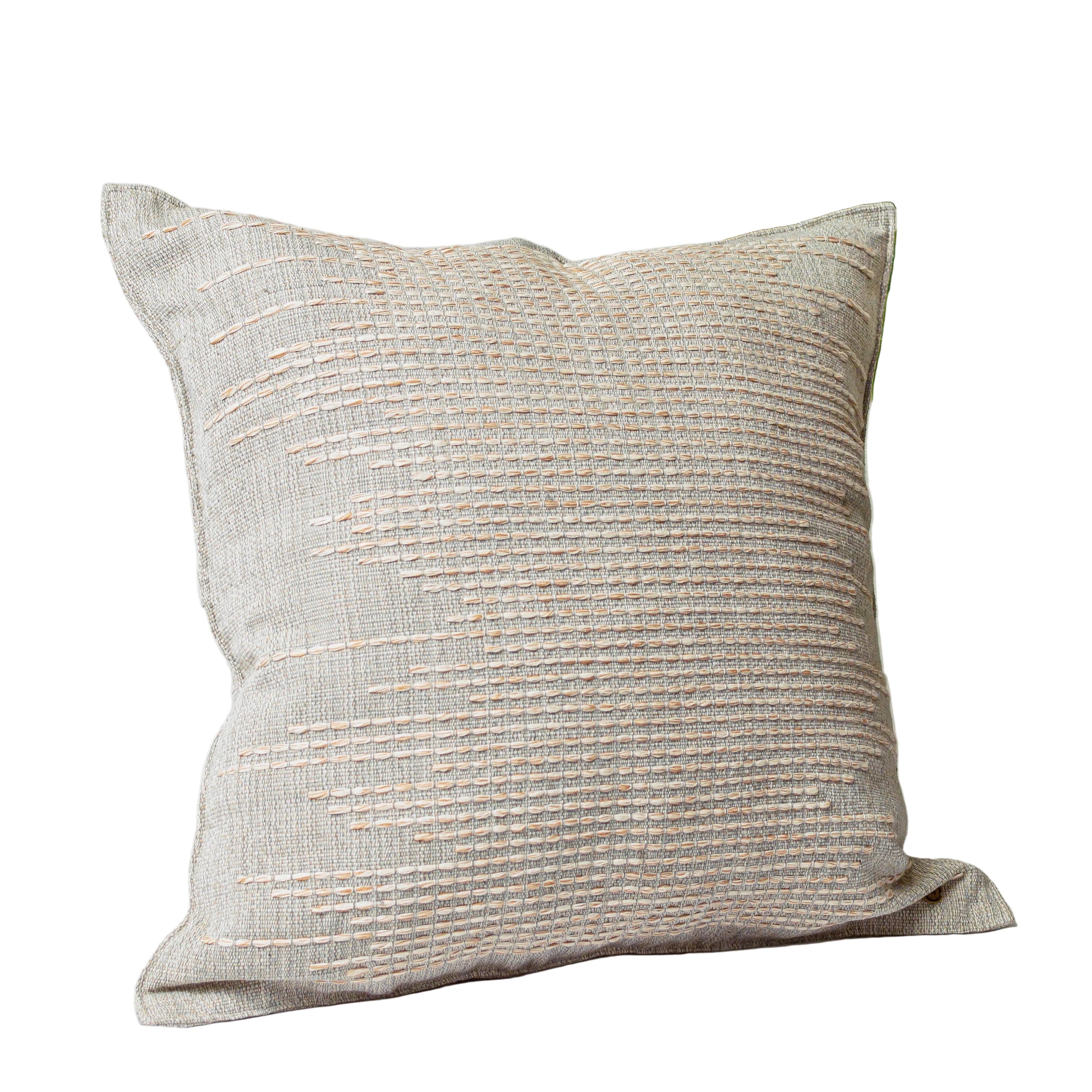Meander Pillow Cover - Grey w/ Bone and Cocoa