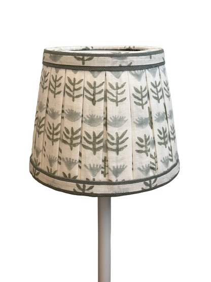 Pleated Block Print Lampshade Cover for Cordless Lamps - Claire Serene