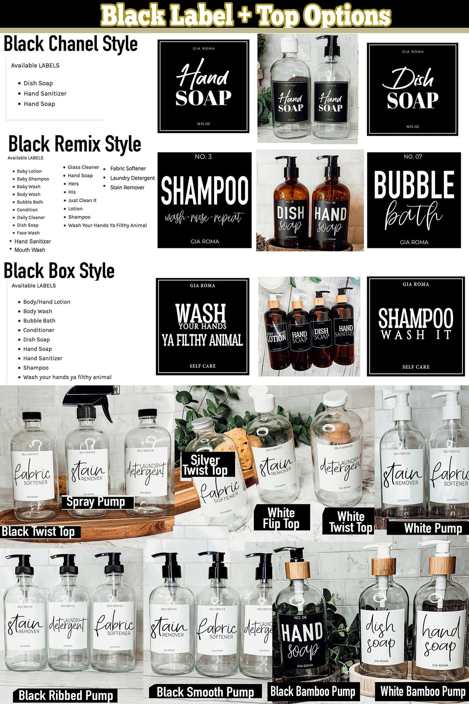 32oz Glass Bottles with Customized Labels - Clear