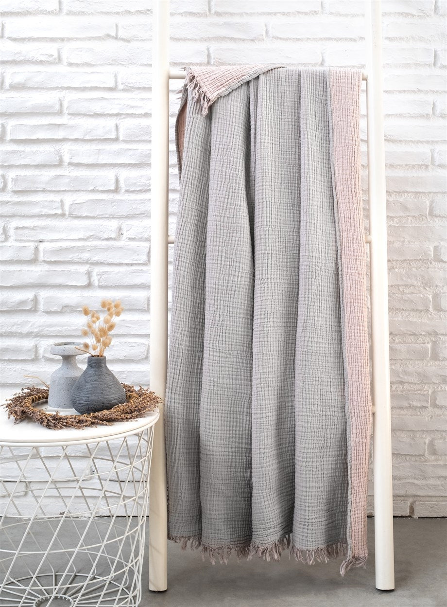 Haze 100% Cotton Double Sided Throw Blanket