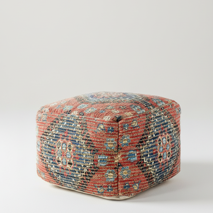 Copeland Woven Jute and Cotton Pouf