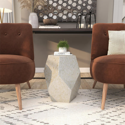 Cream Mother of Pearl Shell Handmade Accent Table