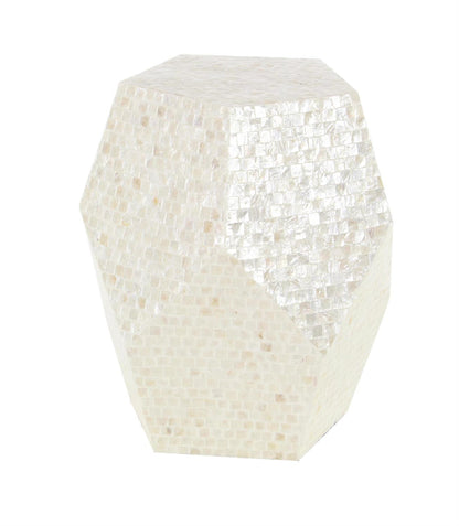 Cream Mother of Pearl Shell Handmade Accent Table