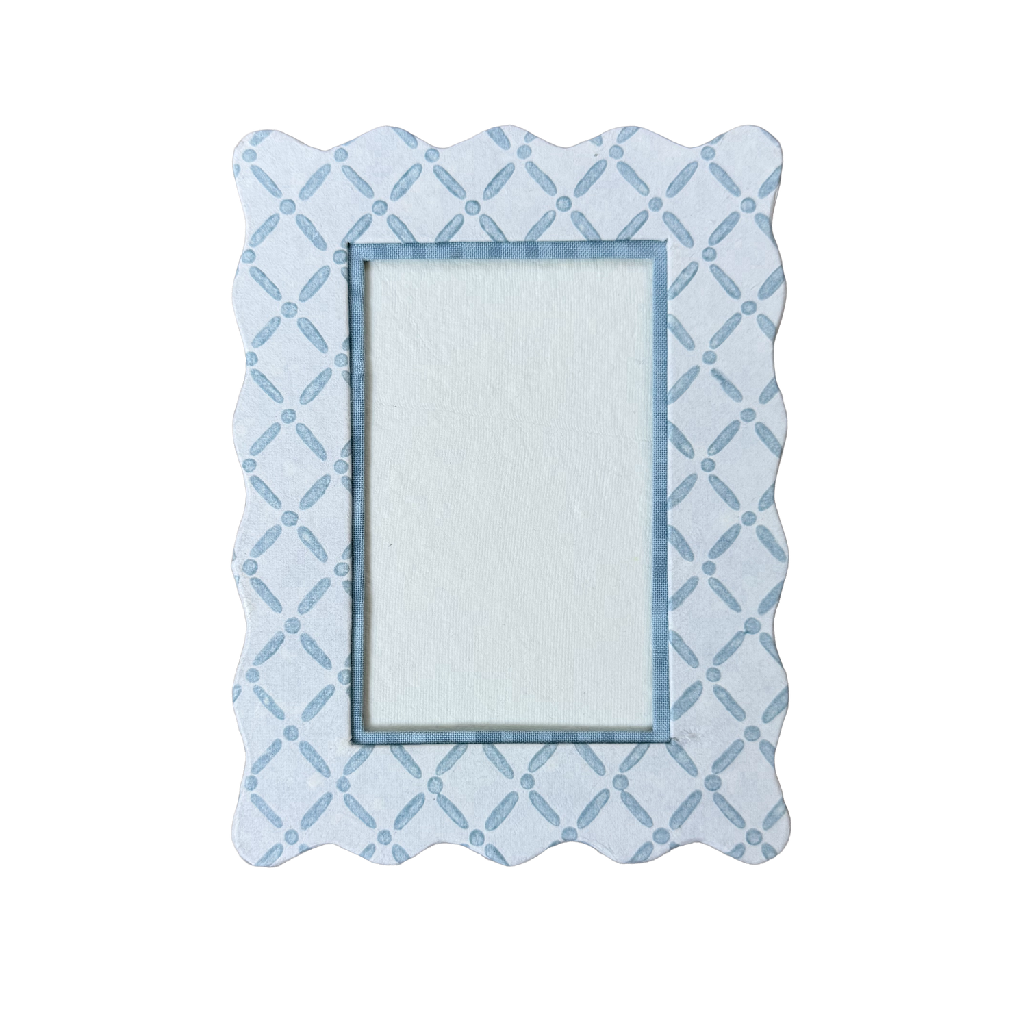 Block Printed Picture Frame - Croix Blue - 4x6