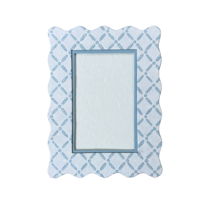 Block Printed Picture Frame - Croix Blue - 4x6