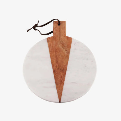 Cupid Marble/Wood Round Serving Platter