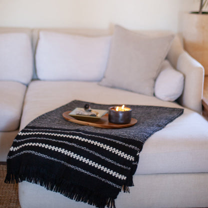 Chunky Black Cuzco Alpaca Throw