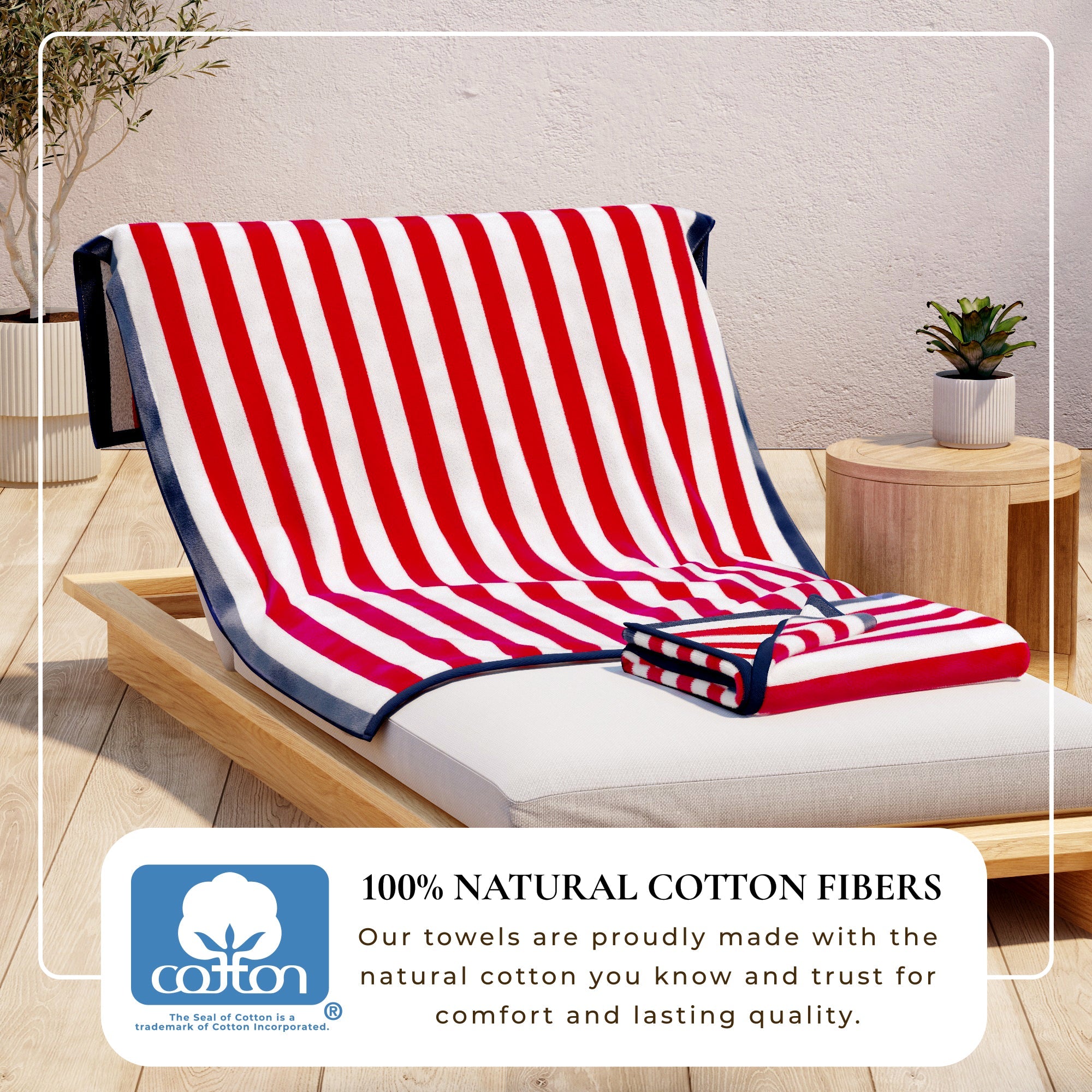 Oversized Striped Border Cabana Beach Towel - Santa Cruz