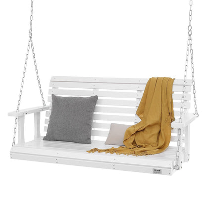 Wooden Porch Swing 4.5 ft, Heavy Duty in White