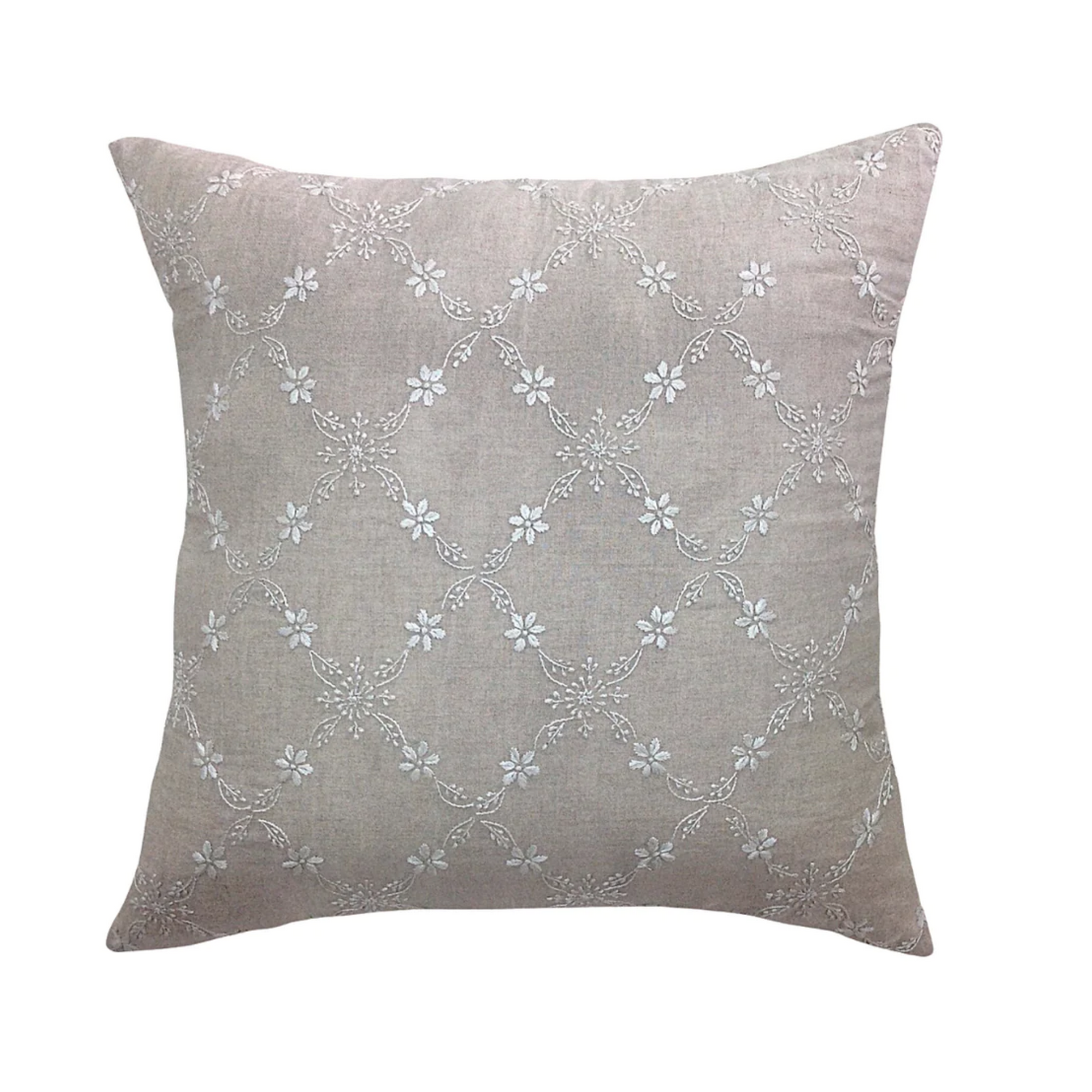 Grace Lucknow Pillow Cover Natural Linen
