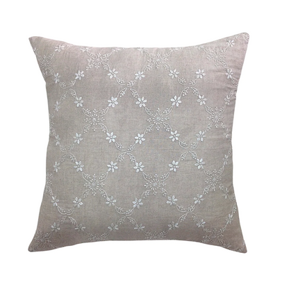 Grace Lucknow Pillow Cover Natural Linen