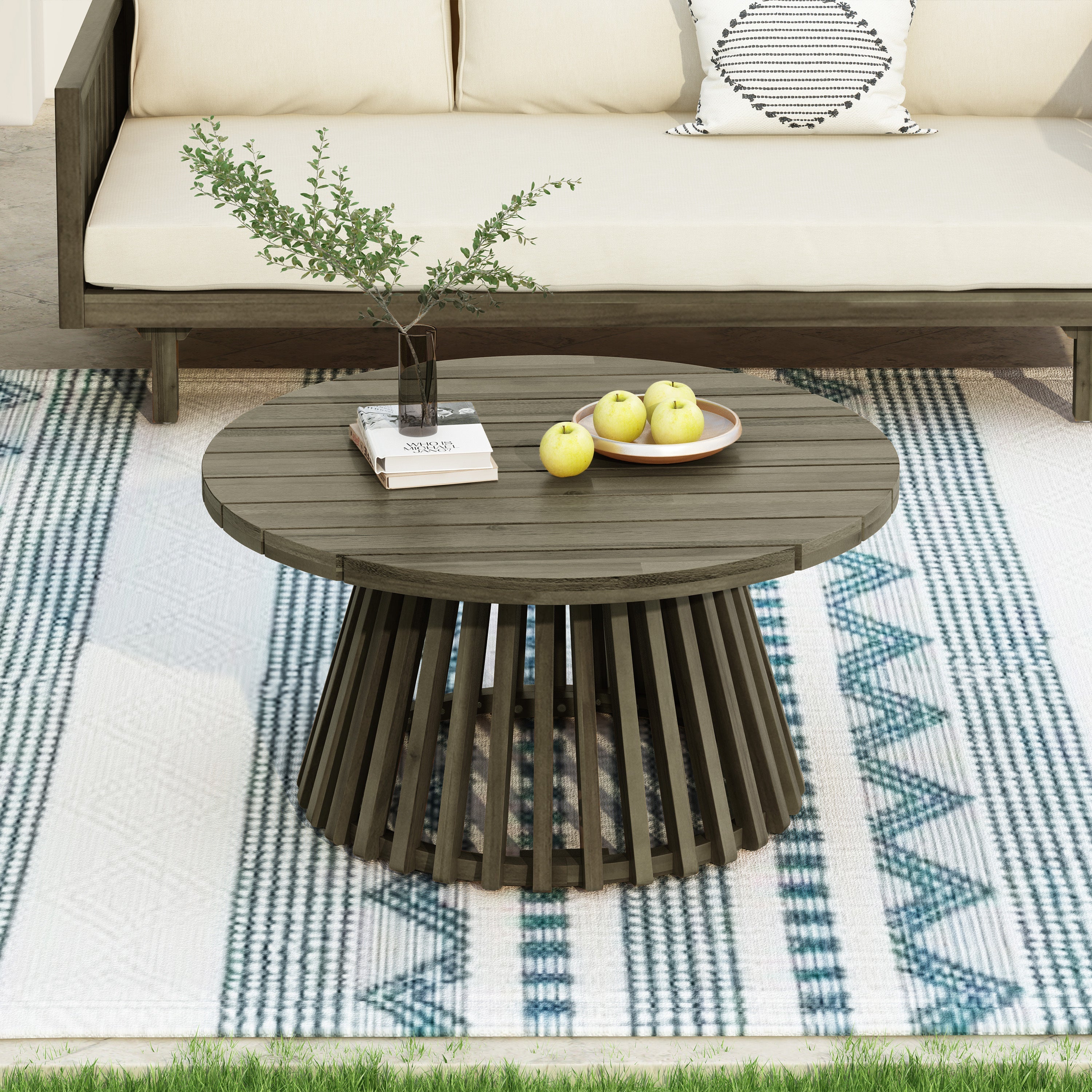 Outdoor Acacia Wood Coffee Table - Grey