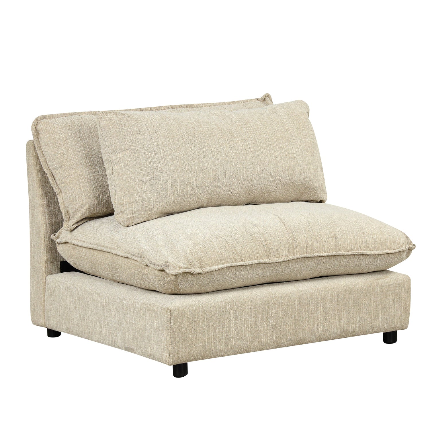 Chenille Upholstered Cloud Sofa Modular Sectional - Beige