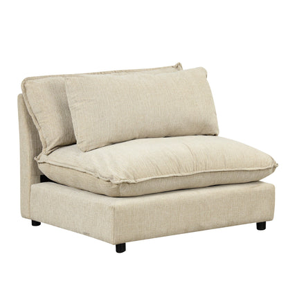 Chenille Upholstered Cloud Sofa Modular Sectional - Beige