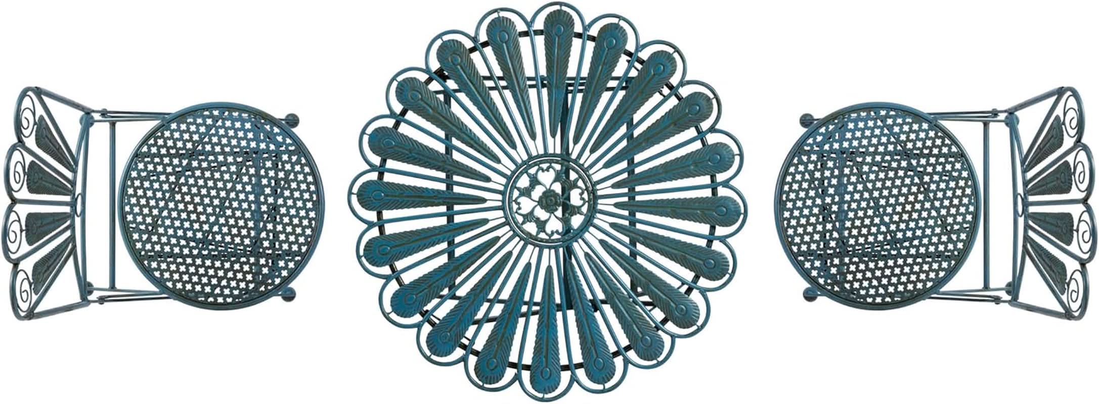 3 Piece Peacock Blue Bistro Set