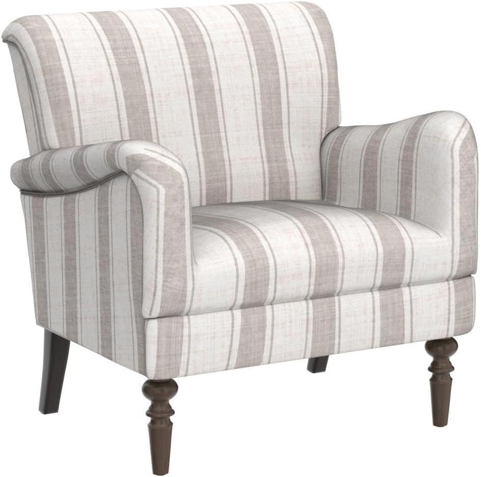 Tan Stripe Accent Chair