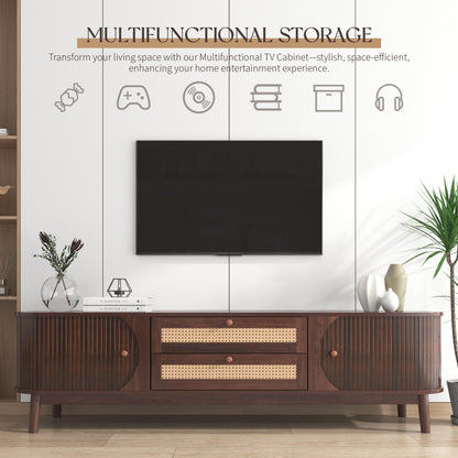 Modern Mid Century Rattan TV Stand