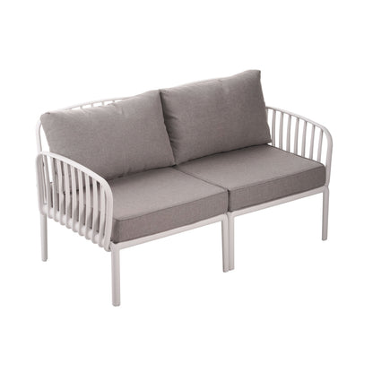 3 Piece Patio Conversation Set - White &amp; Gray