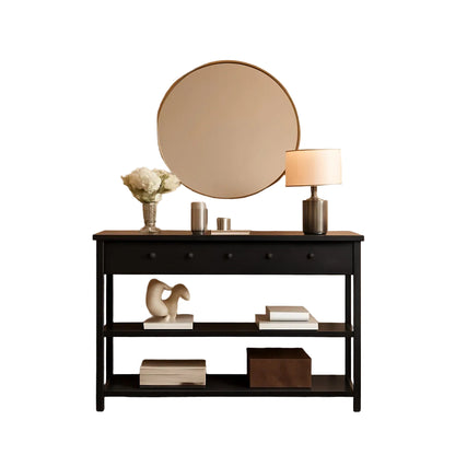 Black Console Table With USB Ports And Outlets