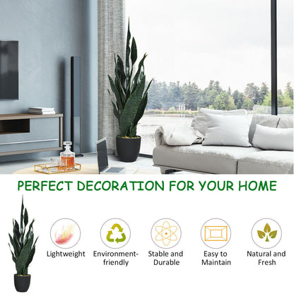 35.5 Inch Indoor-Outdoor Artificial Snake Plant