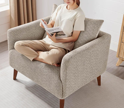 Oversized Upholstered Accent Chair In Greige