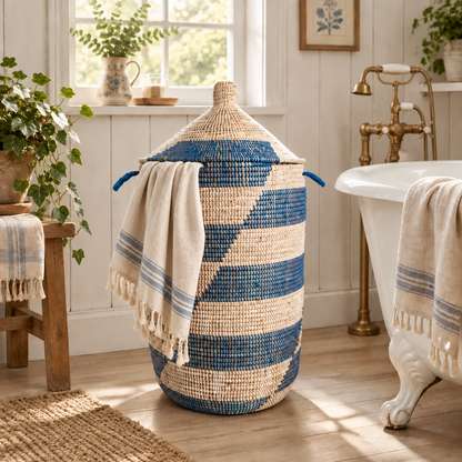Large Storage Basket - Blue Stripe