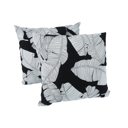 2 Pack Outdoor Throw Pillows - Black Leaf