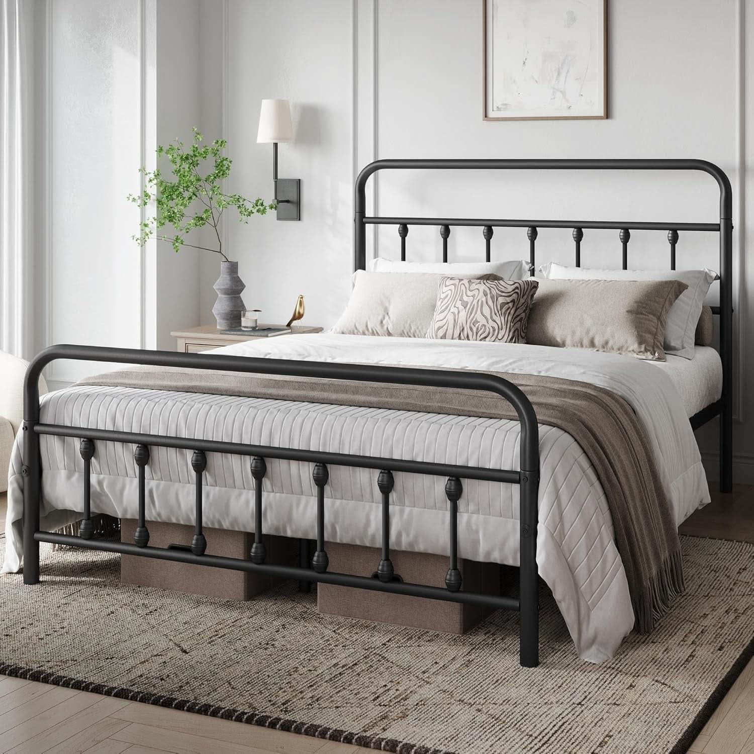 Queen Size Metal Platform Bed Frame