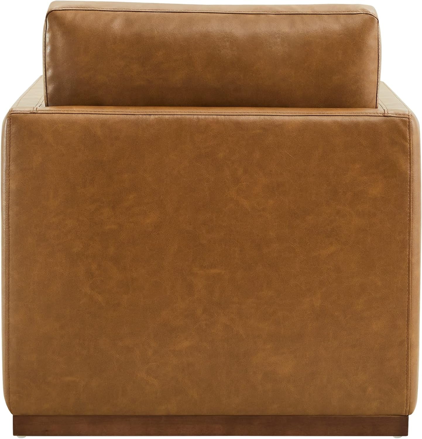 Swivel Accent Chair, Faux Leather in Saddle Brown