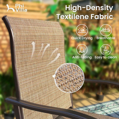 Set of 4 Outdoor Swivel Bar Stools - Tan