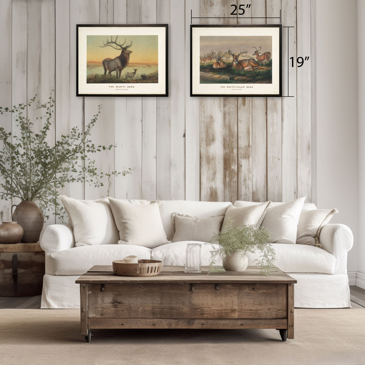 "The White-Tailed Deer" Scene in Copper and Black Frame - 24 x 18 inch