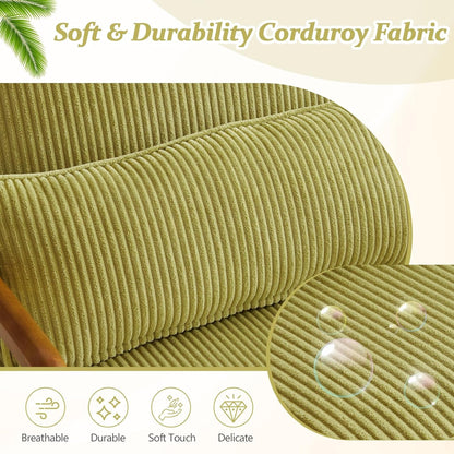 Corduroy Armchair in Light Olive