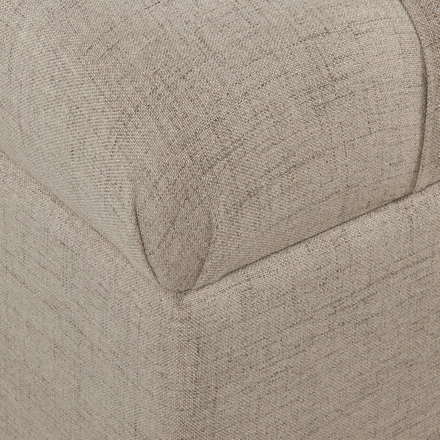Tufted Storage Ottoman Bench in Beige