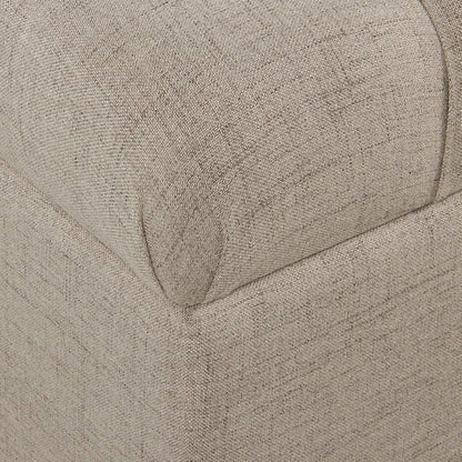 Tufted Storage Ottoman Bench in Beige
