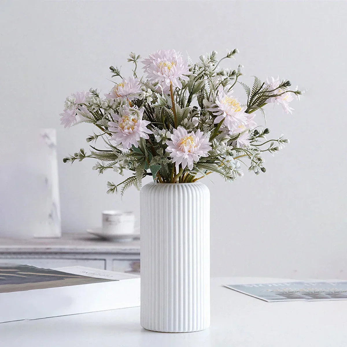 Ribbed Tall Vases - 2 Colors