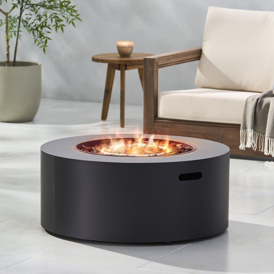 Round Gas Fire Pit
