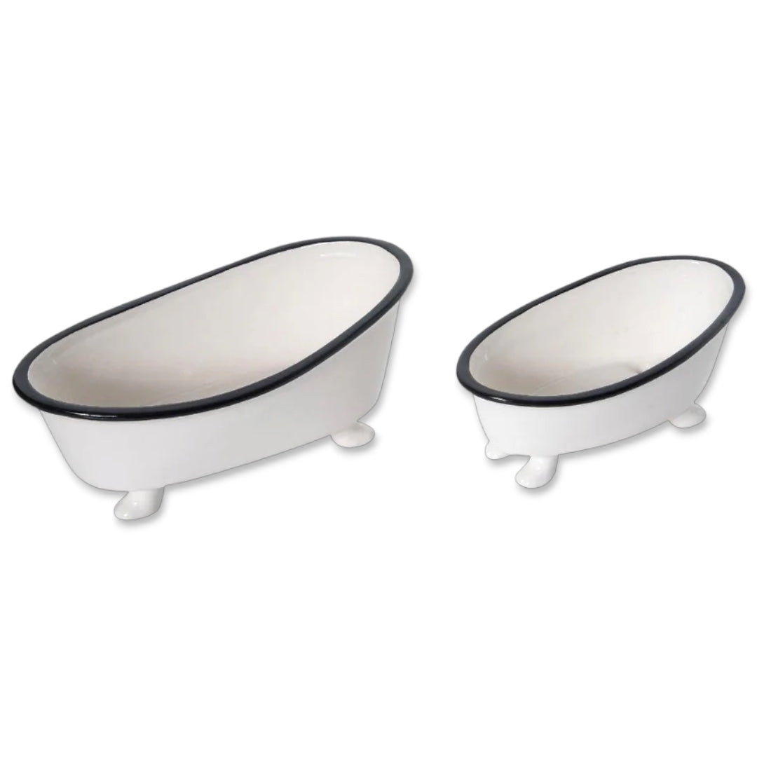 Ceramic Enamel Bathtub Planter &amp; Soap Holder