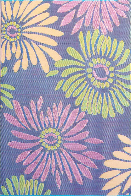 Daisy Violet Reversible Outdoor Mat