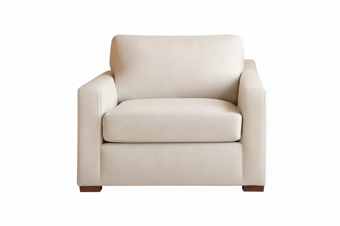 47 Inch Wide Ivory Upholstered Contemporary Armchair
