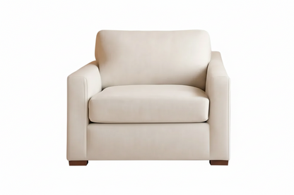47 Inch Wide Ivory Upholstered Contemporary Armchair