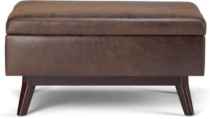 Owen Distressed Chestnut Brown Coffee Table Ottoman