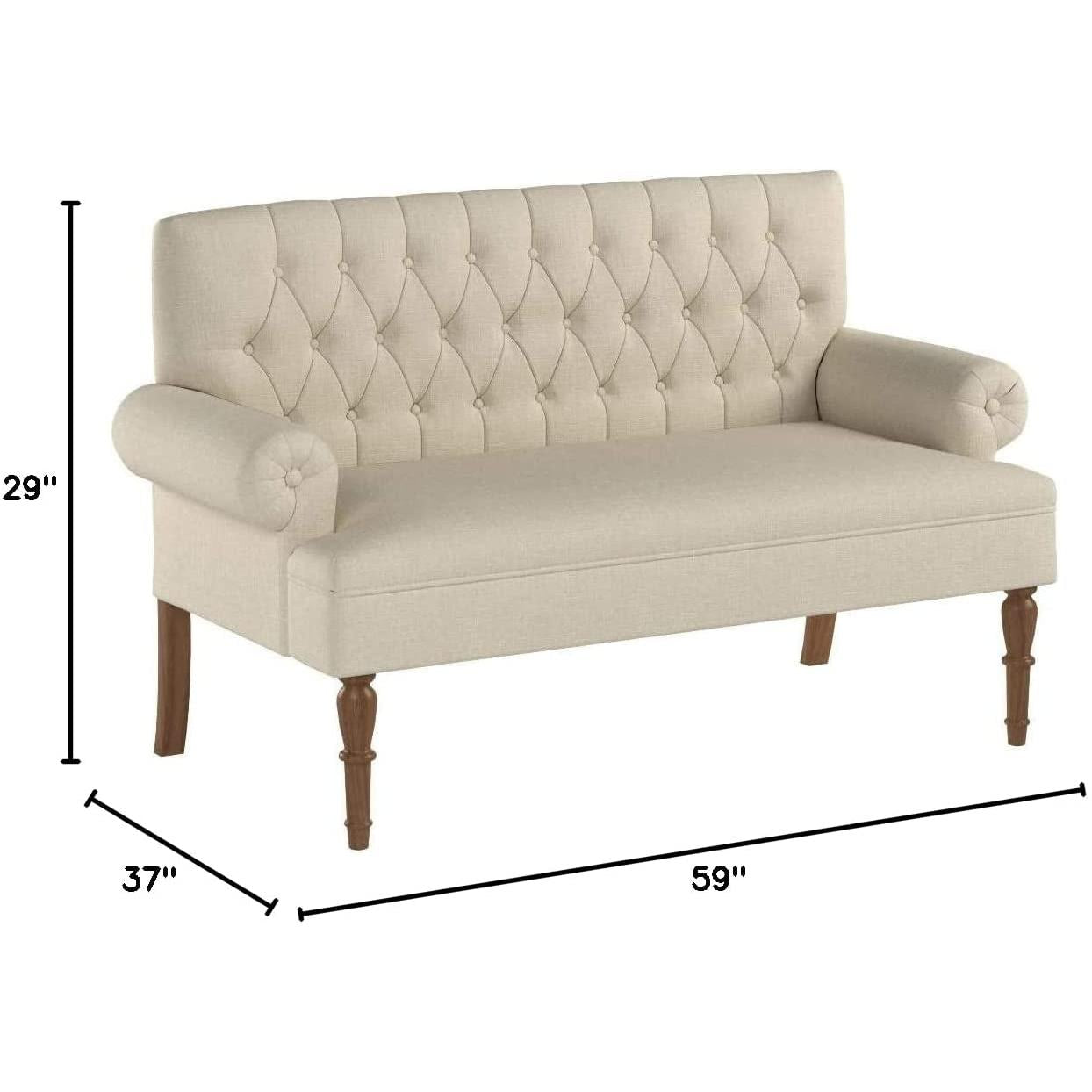 Chesterfield Tufted Loveseat Sofa in Warm Beige
