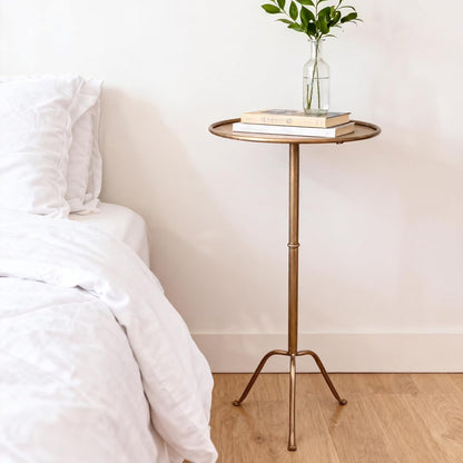 Antique Brass Martini Side Table