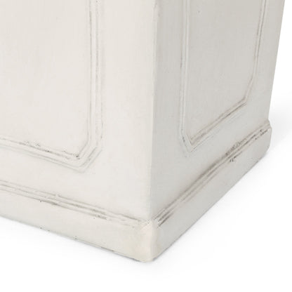 Tall Outdoor MGO Planter with Antique White Finish
